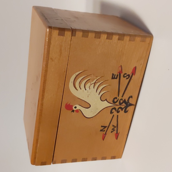 The Redbird Line Canister Recipe Box VTG Japanese Wood Box - Picture 2 of 9